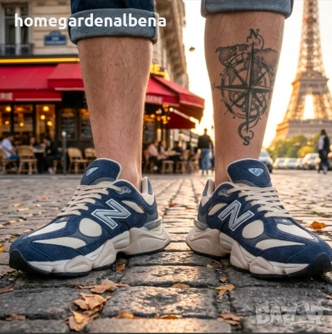 Маратонки New Balance 9060 – Тъмносиньо и Кремаво, снимка 2 - Маратонки - 54694527
