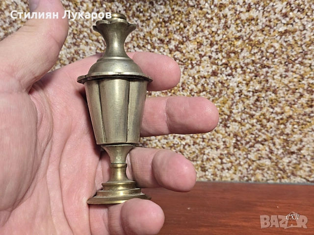 Лот медни антики - кана, амфора, вазичка, парфюмник, мастилница, снимка 7 - Антикварни и старинни предмети - 54574405