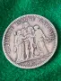 Сребърна монета 5 франка Франция 1848 година 22178, снимка 2