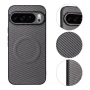 Google Pixel 10 Pro XL Калъф - PC+TPU+Кожа, Карбон, Метален пръстен, 4 цвята, снимка 6