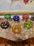 Уникални антикварни немски чаши за вино цветен кристал , снимка 3