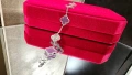 Van Cleef & Arpels VCA 5 Motifs Silver Purple Chalcedony Clear Vintage Alhambra Дамска Гривна, снимка 5