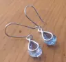 Сребърни обеци с аквамарини, снимка 2