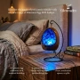 Gleneagles Кристална лампа от син флуорит, LED нощна лампа, декоративно осветление с USB, снимка 3