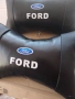 ТОП Цена за 2бр-21лв Черни кожени възглавнички с лого на Форд FORD, снимка 3