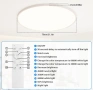LED таванна лампа MOONSEA 80W, 80 см, голяма плоска димируема LED плафониера с дистанционно управлен, снимка 5