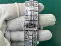Cartier Santos Iced Мъжки Часовник С Диаманти И Дата Код Chronolux54, снимка 3