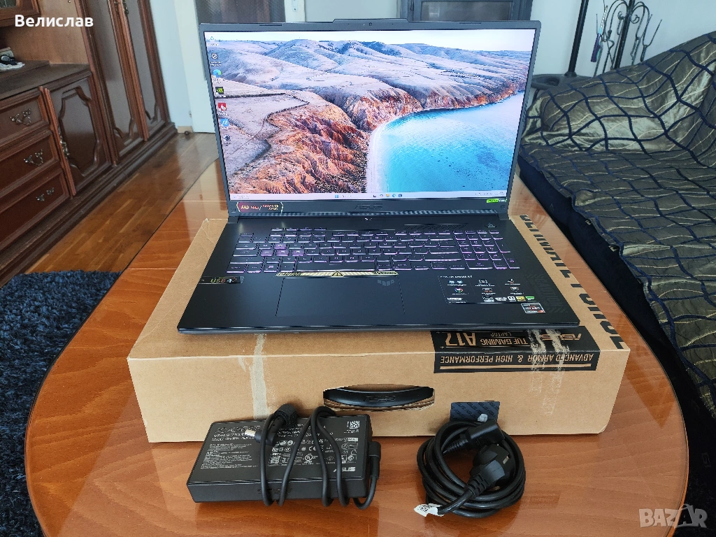 ASUS TUF Gaming A17/ RTX 4060 (140W)/ 16GB DDR5/ Ryzen 7 7735HS/ 512GB/ 90 WHrs, снимка 1