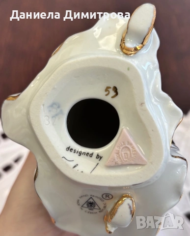 Дама, Royal Dux Bohemia, снимка 7 - Статуетки - 54288429