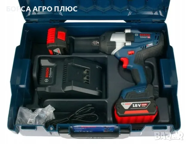 Bosch GDS 18V-1000 1000Nm 2x5.0Ah Ударен гайковерт Professional L-BOXX Нов, снимка 4 - Винтоверти - 55578827