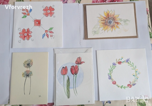 Ръчно рисувани картички