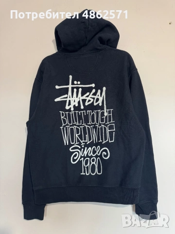 Stussy Built Tough Pigment Dyed Hoodie Black., снимка 2 - Суичъри - 55216057