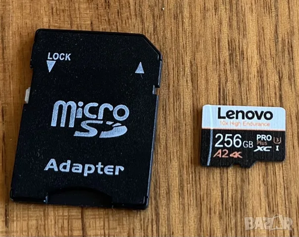 Micro sd  card Lenovo 256gb a2 4k endurance, снимка 2 - Карти памет - 55467856
