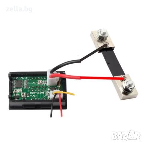 Дигитален волтметър и амперметър 0–100V 100A с включен шунт – LED дисплей за DC системи 10117, снимка 9 - Части и Платки - 54658362