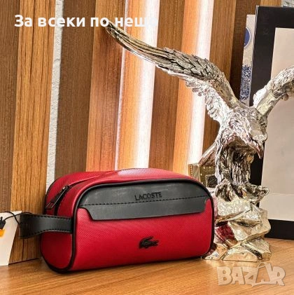 Lacoste Мъжка Червена Кожена Чанта Код malkite-32551