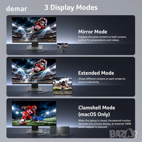 Acer 6-в-1 USB C хъб 10Gbps, USB C към HDMI адаптер 4K@60Hz, 2×USB-C 3.2, 1×USB A 3.2, 1×USB 2.0, снимка 4 - Кабели и адаптери - 54217906