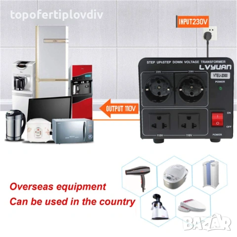 Трансформатор на напрежение, преобразуване от AC 110V  към AC 220V,Cantonape 2000 W, снимка 3 - Друга електроника - 54144397