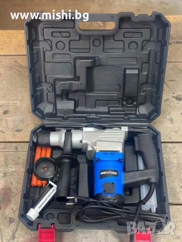 Перфоратор BISUTIME електрически къртач SDS Plus с куфар и аксесоари