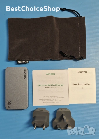 UGREEN Nexode Pro 65W GaN USB C. Тънко зарядно за стена, 3-портово компактно бързо зарядно, снимка 2 - Друга електроника - 55093337