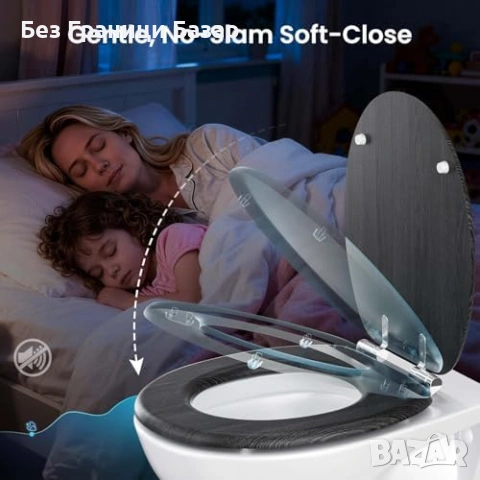 Нова Здрава дървена тоалетна седалка Soft Close регулируема плавно затваряне 250 кг, снимка 4 - Други стоки за дома - 54195204