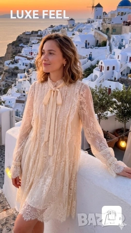 🤍Дамска Рокля - Екрю