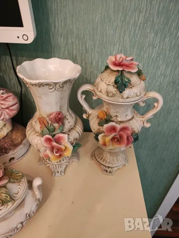 Capodimonte  порцеланов комплект стара ръчна изработка , снимка 5 - Декорация за дома - 55303678