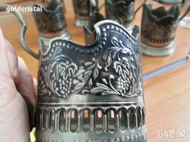 стари руски подстакани поставки за чаши , снимка 5 - Антикварни и старинни предмети - 16304957