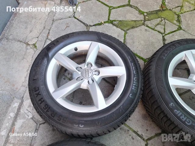 16цола 5х112 Ауди-66,6мм+зимни 225/55/16, снимка 4 - Гуми и джанти - 55329737
