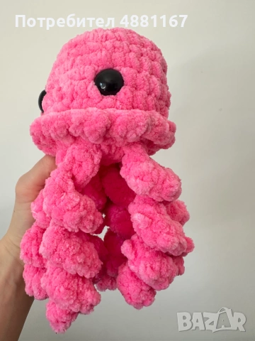 Плетена играчка Медуза - ръчна изработка, амигуруми, снимка 5 - Плюшени играчки - 55228360