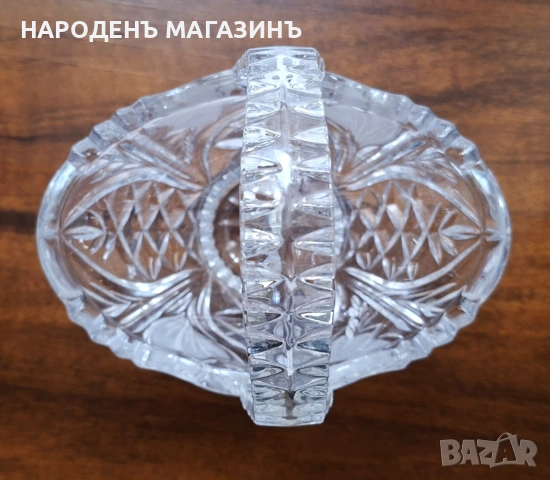 ANNA HUTTЕ - Нов немски кристал Кристална кошница бонбониера кристална сервиз бонбони, снимка 11 - Други ценни предмети - 54632875
