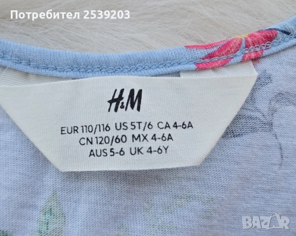 Детска рокля H&M 4-6 години, снимка 3 - Детски рокли и поли - 54817760