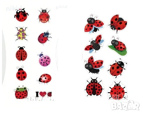 100 бр Калинка калинки различни самозалепващи лепенки стикери за ръчна изработка за подарък