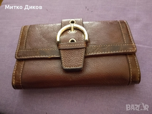 Портмоне естествена кожа ново 158х98мм