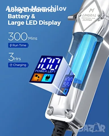 Машинка за подстригване Limural K11S безжична с LED дисплей, снимка 4 - Машинки за подстригване - 55399099