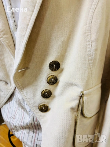 Бяло кадифено сако със златисто, снимка 4 - Сака - 54029397