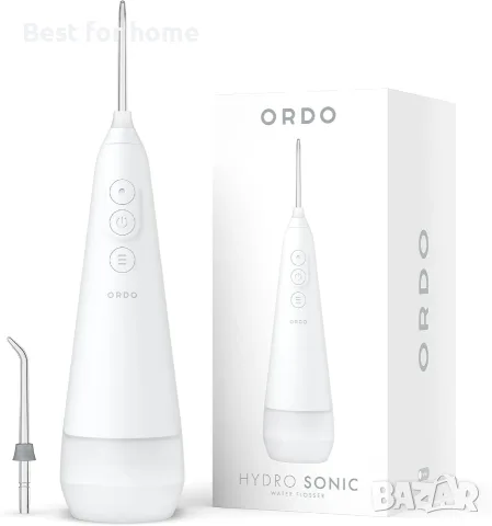 ORDO Hydro Sonic Water Flosser, безжичен, 3 настройки на налягането, бял | Пътен воден флосър, USB 