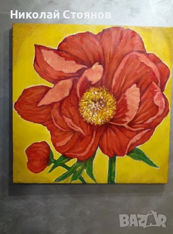 Картина цвете маслена, снимка 2 - Картини - 54234053