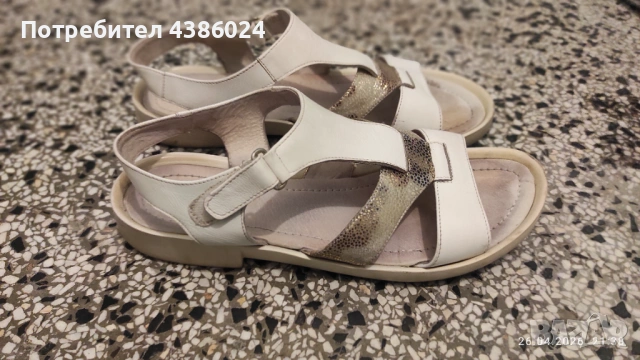 БЕЛИ БЪЛГАРСКИ САНДАЛИ СЪС ЗЛАТИСТО , снимка 5 - Сандали - 54319683
