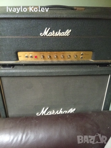 Лампов усилвател Marshall JMP 2203 MK2 (100W, 1976) + кабинет 4x12, снимка 2 - Китари - 55061573