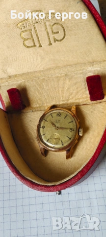 Германски Винтидж часовник GUB GLASHUTTE / SA кал.60  с кутия,Позлата 20MK.Работи перфектно !, снимка 3 - Мъжки - 54377464