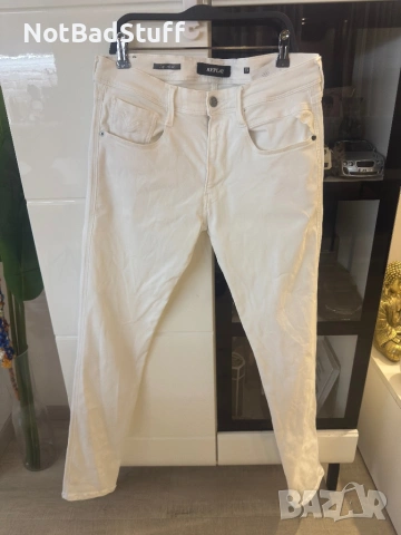 Бели Мъжки дънки Replay slim fit