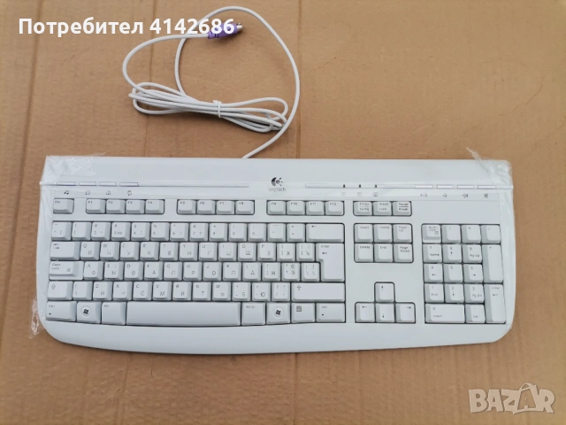Клавиатура LOGITECH WHITE INTERNET 350 RUSS LAYOUT - Украински език, снимка 2 - Клавиатури и мишки - 54440655