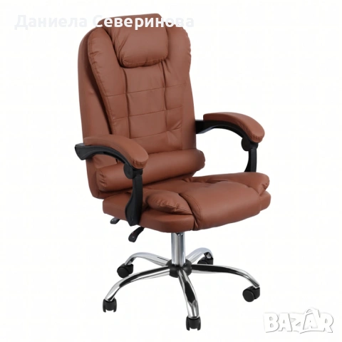 Ергономичен офис стол с лумбална опора от еко кожа – комфорт за дълги часове без болки, снимка 3 - Столове за офис - 53975707