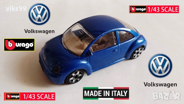 Bburago VOLKSWAGEN New Beetle MADE IN ITALY 1:43, снимка 2 - Колекции - 54592874