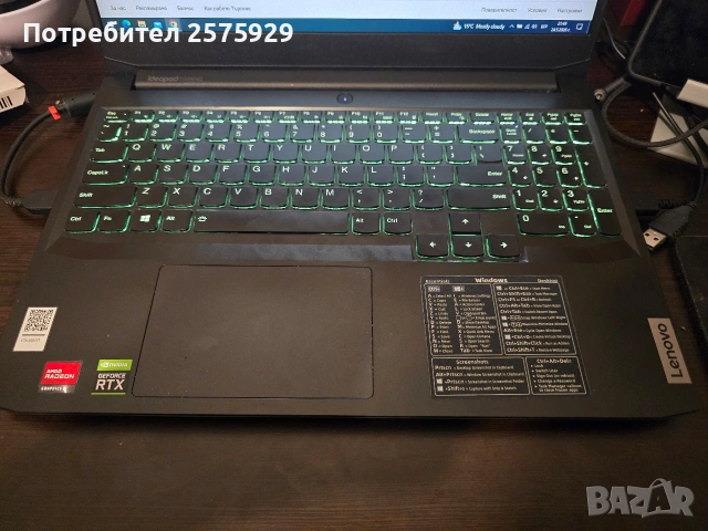 Lenovo ideapad gaming RTX 3050 TI Ryzen 5 5600h, снимка 4 - Лаптопи за игри - 54863516