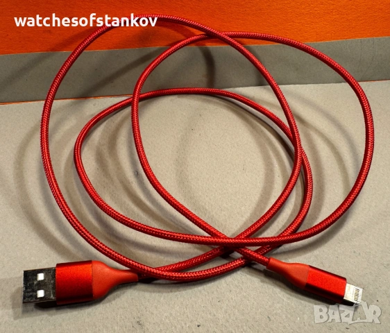 Сплетен кабел за пренос на данни и зареждане USB-A 2.0 / Lightning за iPhone / iPad / iPod / AirPods, снимка 5 - USB кабели - 54937450