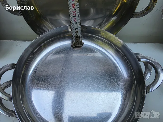 Неръждаеми чинии, алпака с дръжки, снимка 3 - Чинии - 55381607
