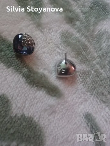 Сребърни обици Swarovski , снимка 2 - Обеци - 55620849