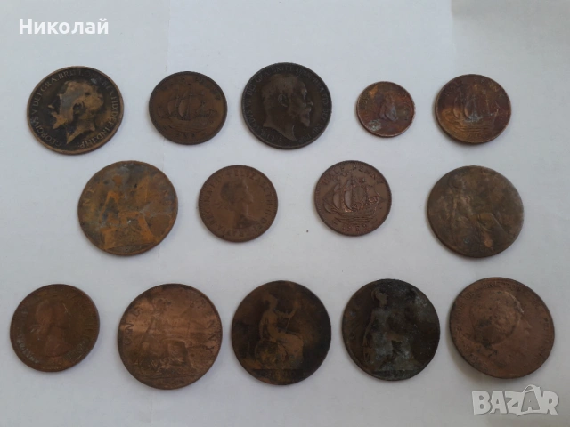 лот от 14 броя монети Великобритания., снимка 4 - Нумизматика и бонистика - 54128106