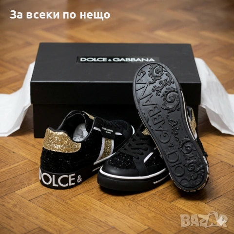 Dolce&Gabbana Portofino "Gold Glit" Edition Дамски Маратонки С Кутия👟Дамски Спортни Обувки Код S448, снимка 2 - Маратонки - 54347298